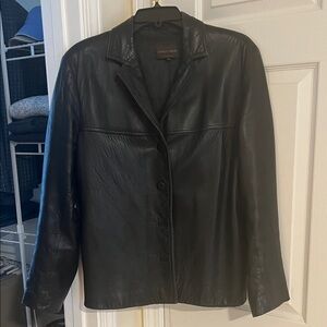 Classic black leather jacket